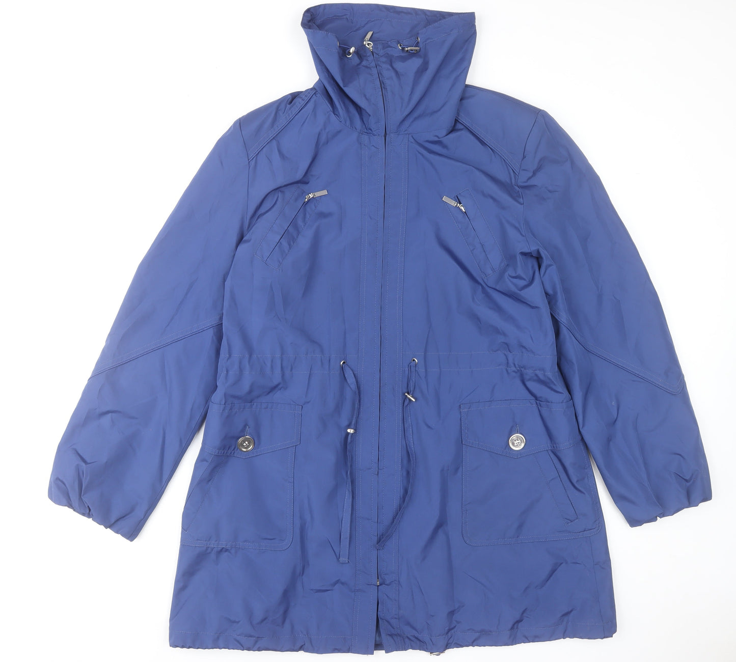 Apropos Womens Blue Hooded Parka Jacket XL Polyester Zip Pockets