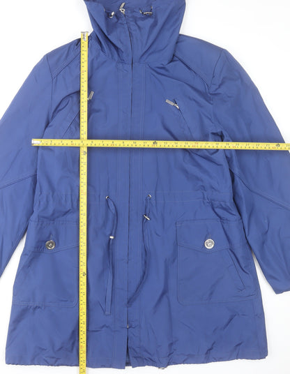Apropos Womens Blue Hooded Parka Jacket XL Polyester Zip Pockets