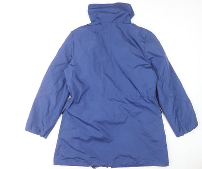 Apropos Womens Blue Hooded Parka Jacket XL Polyester Zip Pockets