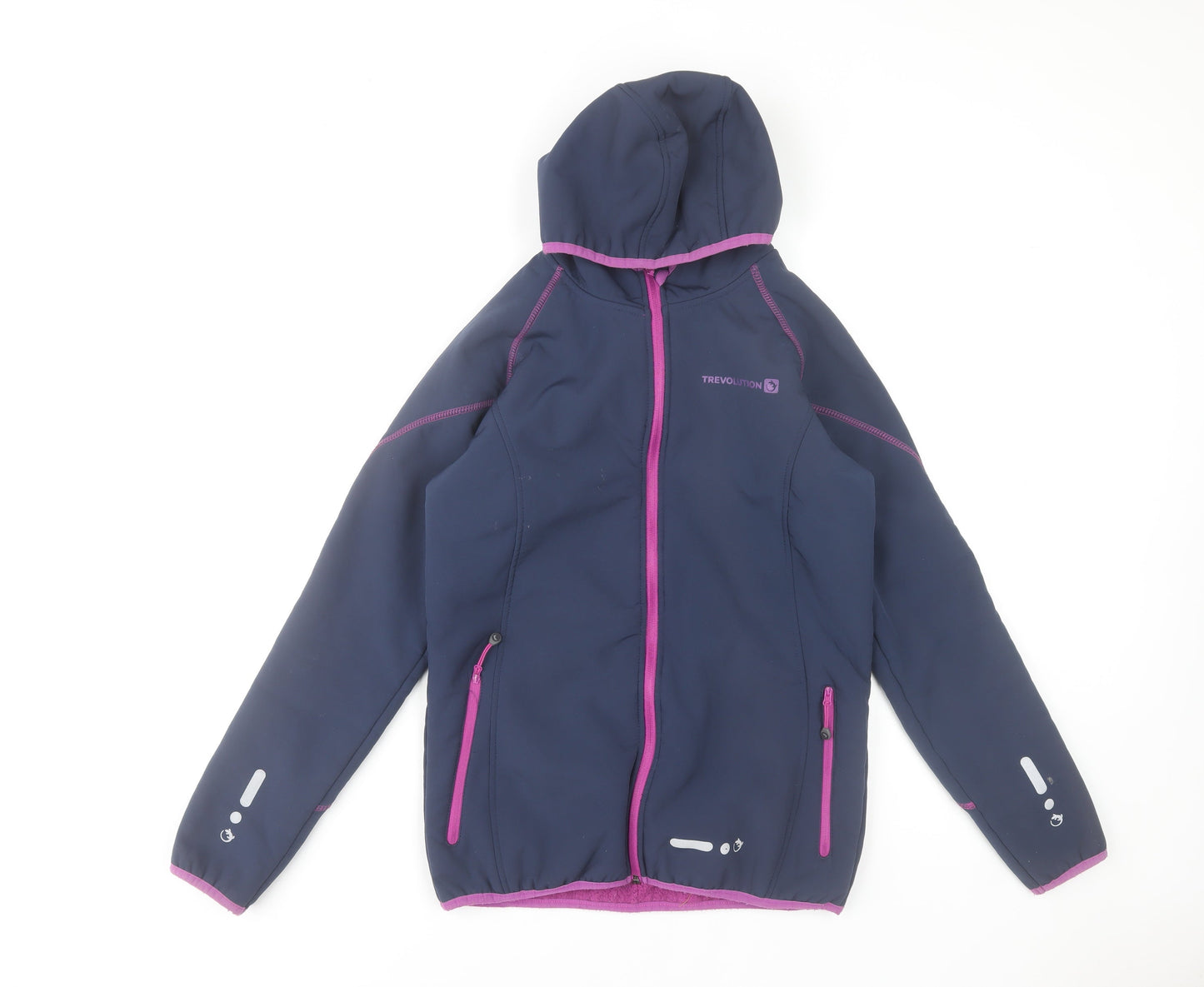 Trevoultion Girls Blue Softshell Hooded Jacket 15-16 Years Full Zip