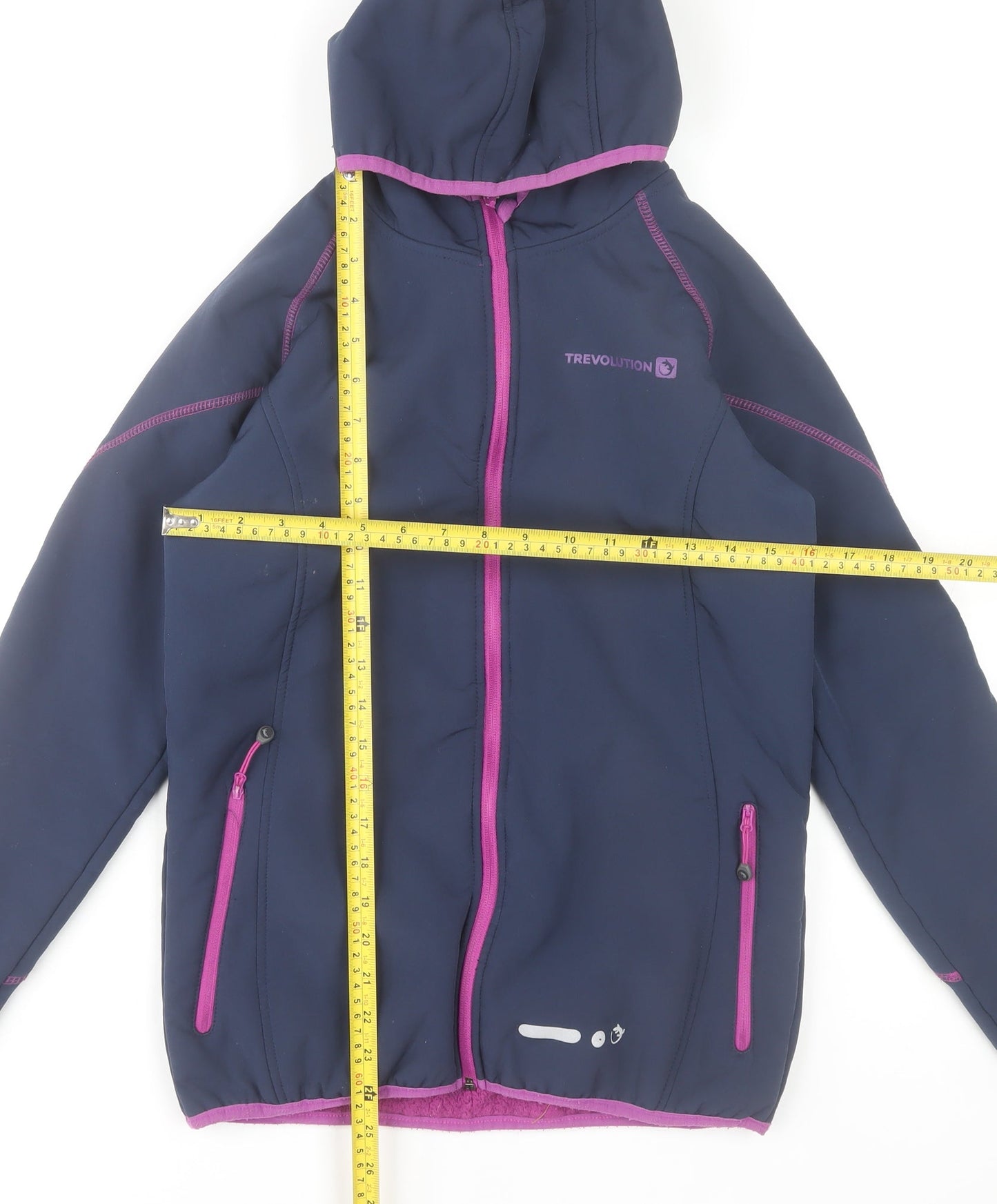 Trevoultion Girls Blue Softshell Hooded Jacket 15-16 Years Full Zip