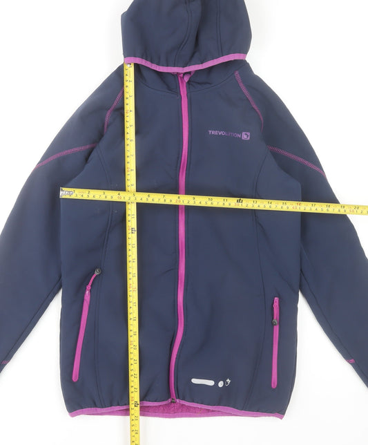 Trevoultion Girls Blue Softshell Hooded Jacket 15-16 Years Full Zip