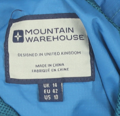 Mountain Warehouse Women Blue Size 14 Waterproof Rain Coat Jacket