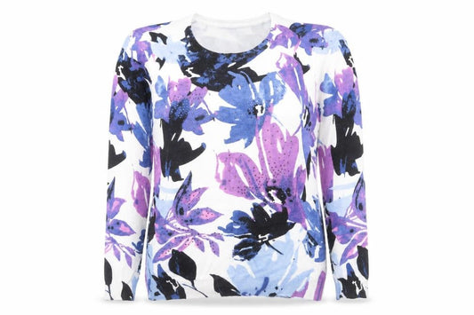 Mudflower Womens Multicoloured Floral Knit Pullover Jumper S