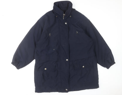 Marks and Spencer Women’s Blue Long Parka Coat Size 10 Lined Polyester