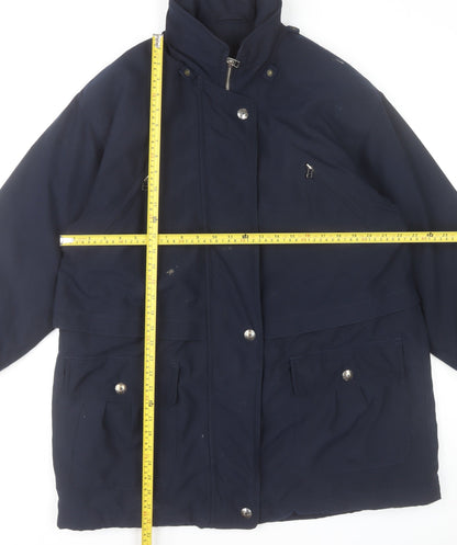 Marks and Spencer Women’s Blue Long Parka Coat Size 10 Lined Polyester