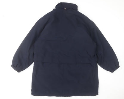 Marks and Spencer Women’s Blue Long Parka Coat Size 10 Lined Polyester
