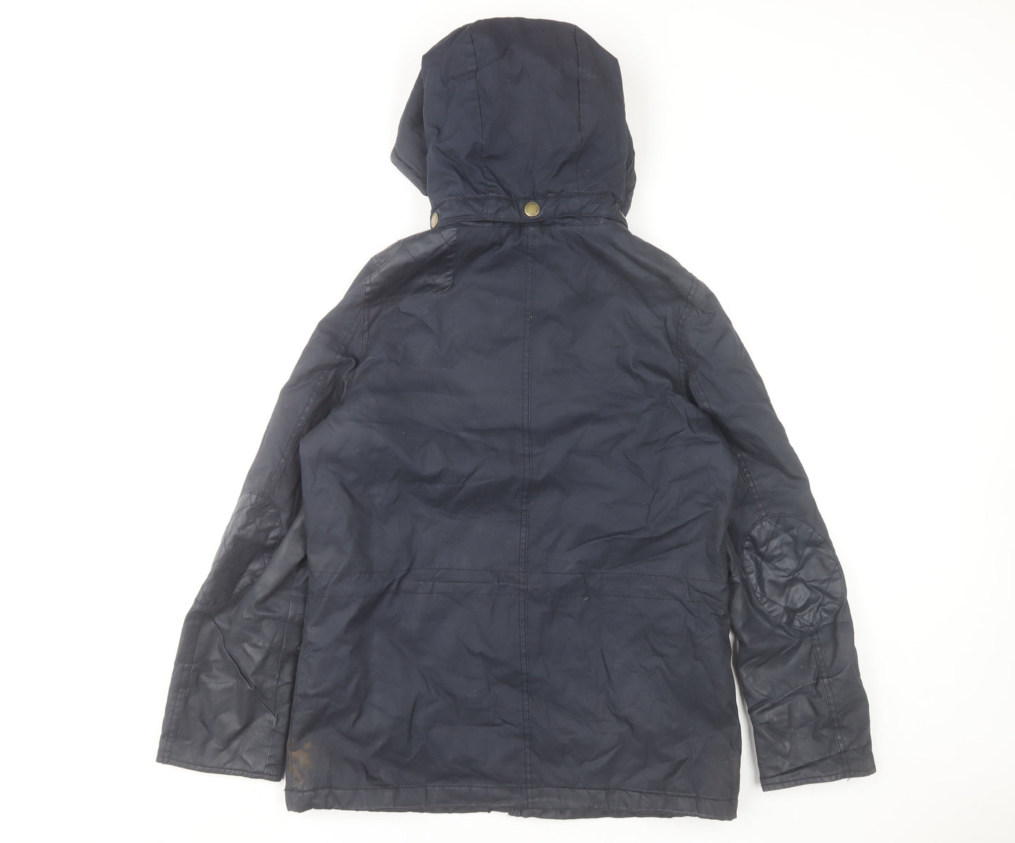 H&M L.O.G.G Women’s Blue Cotton Hooded Parka Jacket Size 8