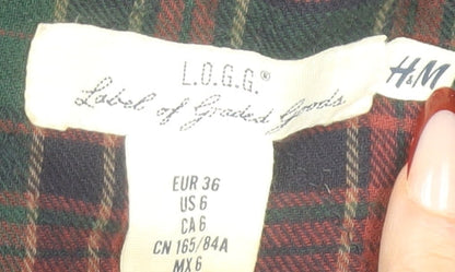 H&M L.O.G.G Women’s Blue Cotton Hooded Parka Jacket Size 8