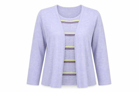 Front view of Honor Millburn Women's Purple Small Knit Cardigan Jumper 10-12