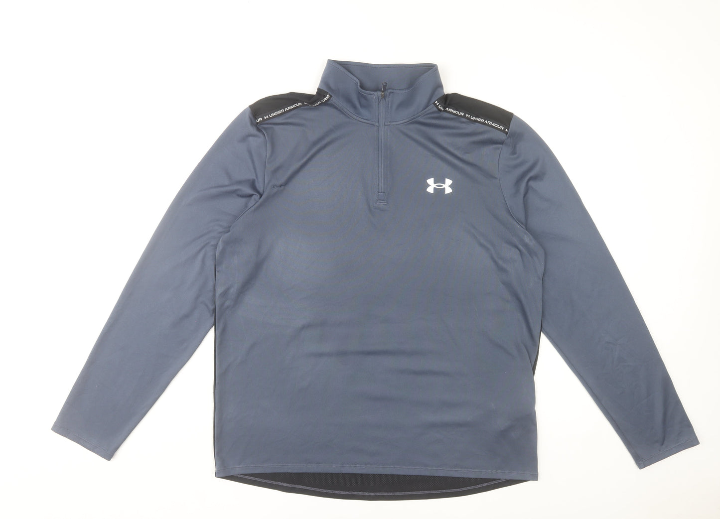 Under Armour Men's Blue Large 1/4 Zip Track Jacket Lightweight Polyester