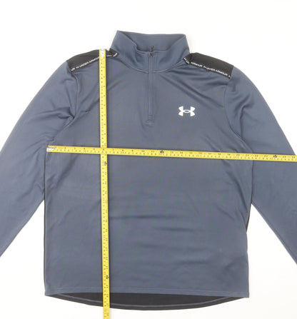 Under Armour Men's Blue Large 1/4 Zip Track Jacket Lightweight Polyester