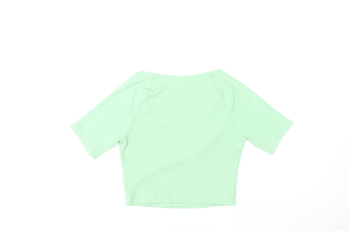 & Other Stories Women's Green Wrap V-Neck Short Sleeve Blouse Size S