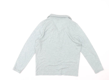 Tea Lane Women's Grey Collared Henley Knit Jumper Size S