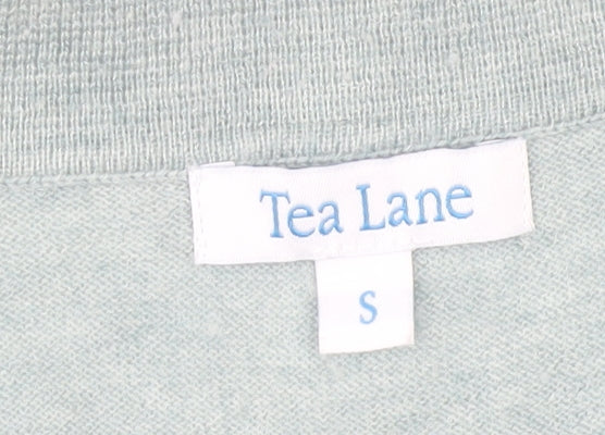 Tea Lane Women's Grey Collared Henley Knit Jumper Size S