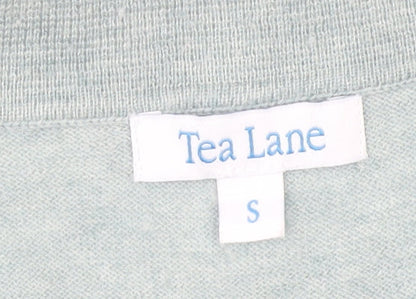 Tea Lane Women's Grey Collared Henley Knit Jumper Size S