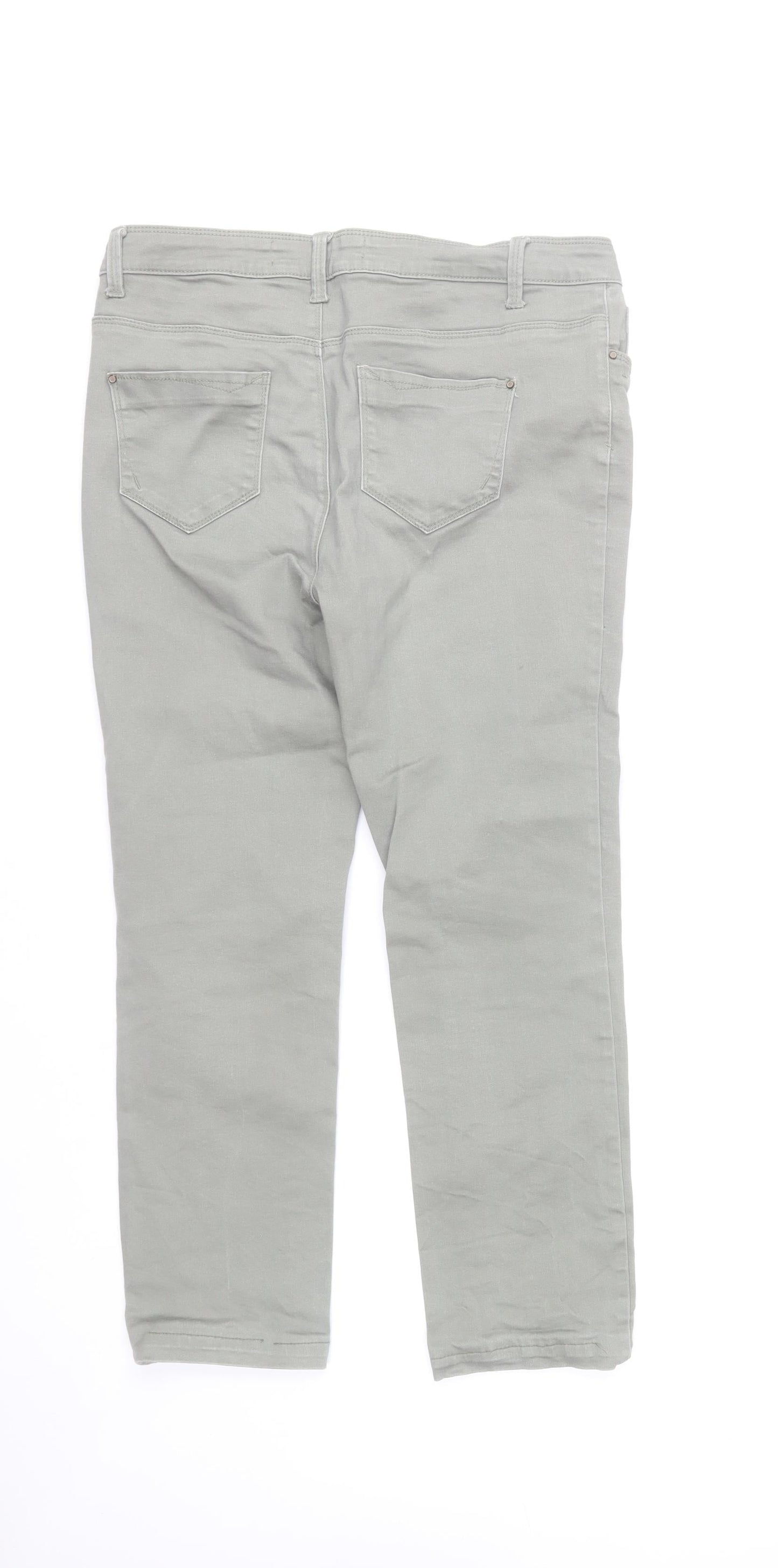 St. Bernard for Dunnes Stores Women’s Grey Skinny Jeans Size 12 UK Mid Rise Stretch Cotton Blend