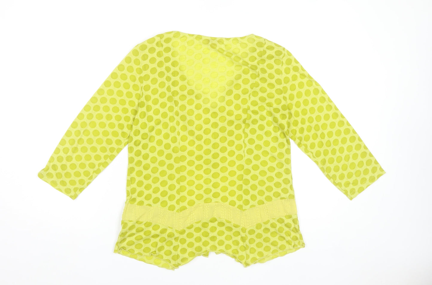 Marks and Spencer Per Una Green Polka Dot Ruffle Blouse Women’s Size 12