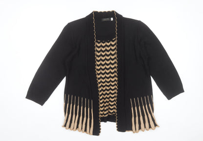 Forever by Michael Gold Women's Black Tunic Knit Top Size S 3/4 Sleeve