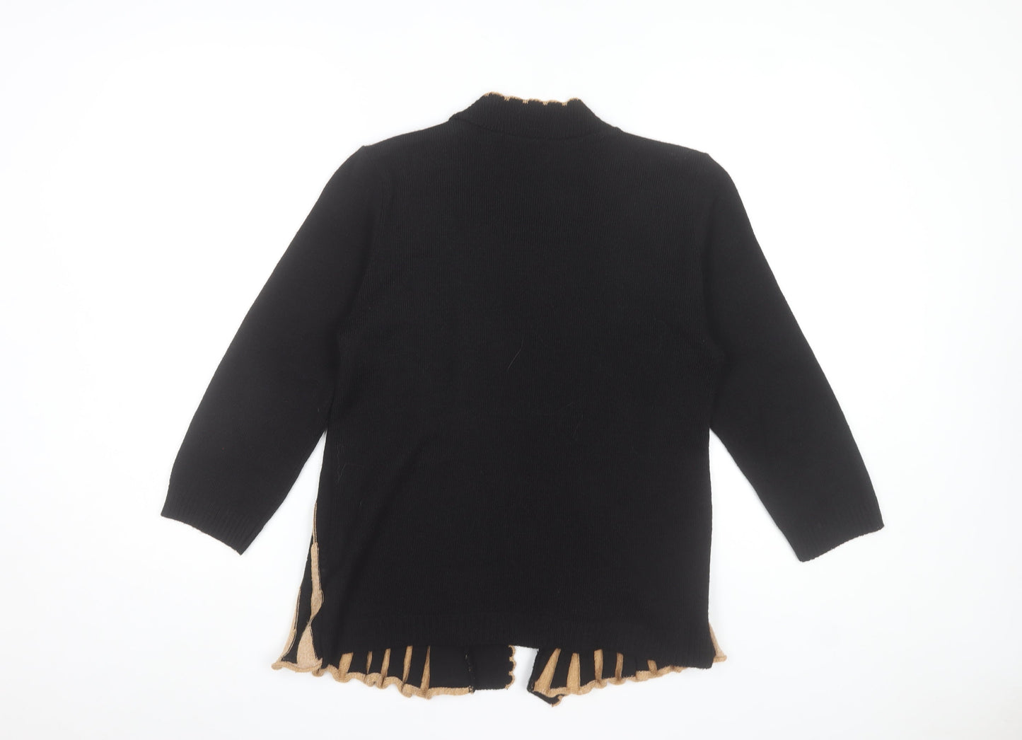 Forever by Michael Gold Women's Black Tunic Knit Top Size S 3/4 Sleeve