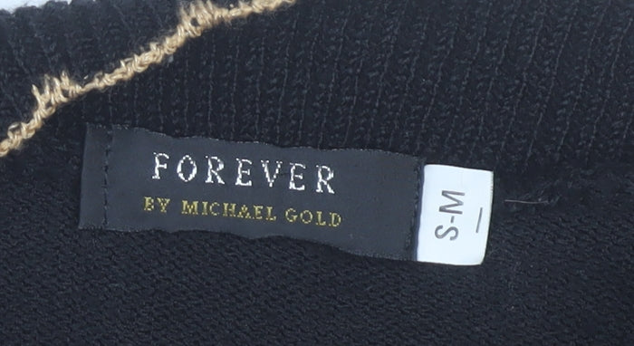 Forever by Michael Gold Women's Black Tunic Knit Top Size S 3/4 Sleeve