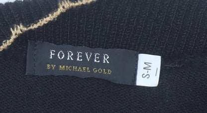 Forever by Michael Gold Women's Black Tunic Knit Top Size S 3/4 Sleeve