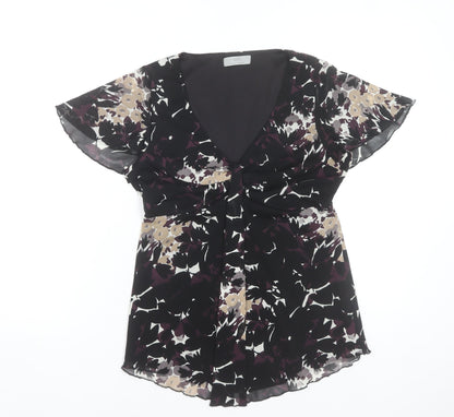 Marks and Spencer Women’s Multicoloured Floral Chiffon Tunic Blouse UK 12