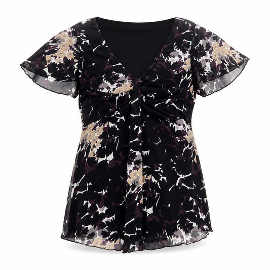 Marks and Spencer Women’s Multicoloured Floral Chiffon Tunic Blouse UK 12