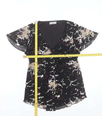 Marks and Spencer Women’s Multicoloured Floral Chiffon Tunic Blouse UK 12