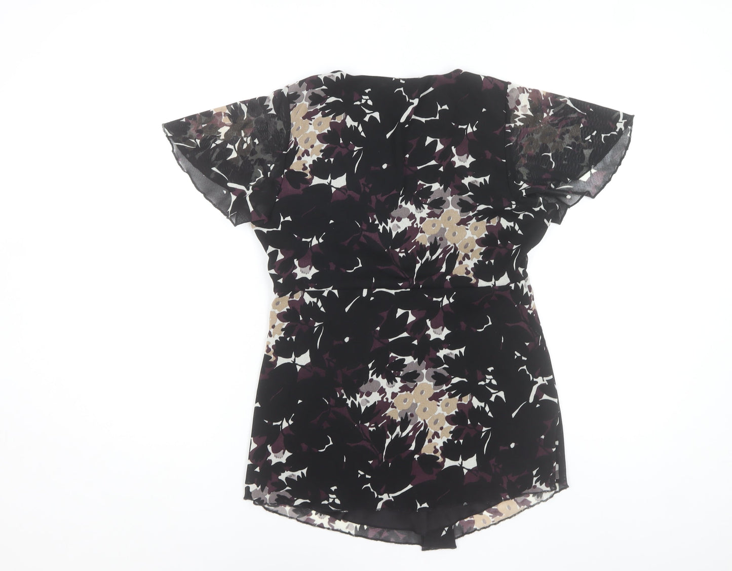 Marks and Spencer Women’s Multicoloured Floral Chiffon Tunic Blouse UK 12
