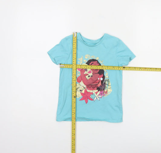 George Disney Princess Moana Blue Girls T-Shirt 4-5 Years Short Sleeve