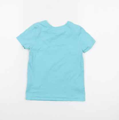 George Disney Princess Moana Blue Girls T-Shirt 4-5 Years Short Sleeve