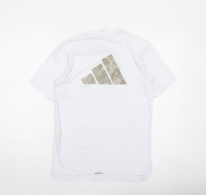 Adidas Men's White Training T-Shirt Size S Moisture Wicking Gym Top