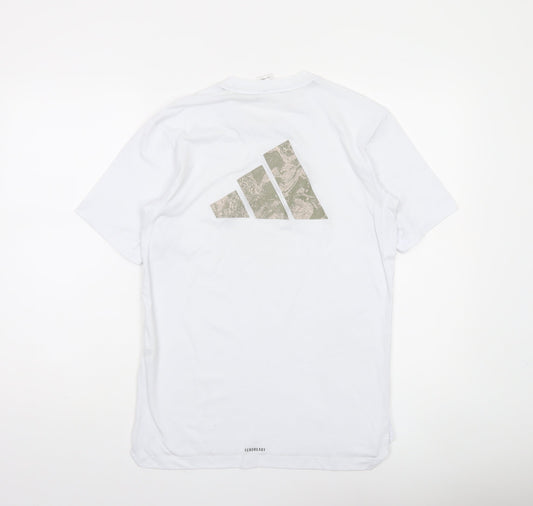 Adidas Men's White Training T-Shirt Size S Moisture Wicking Gym Top