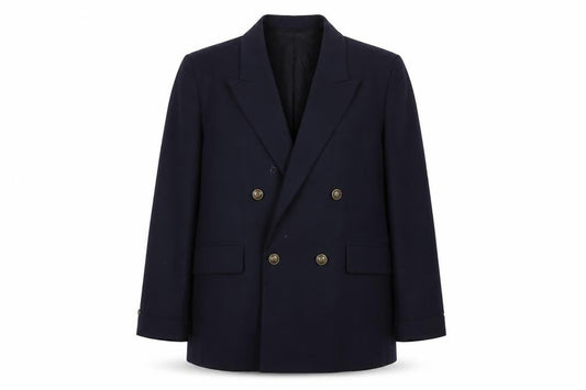 MNG Women's Blue Double-Breasted Blazer Size 14