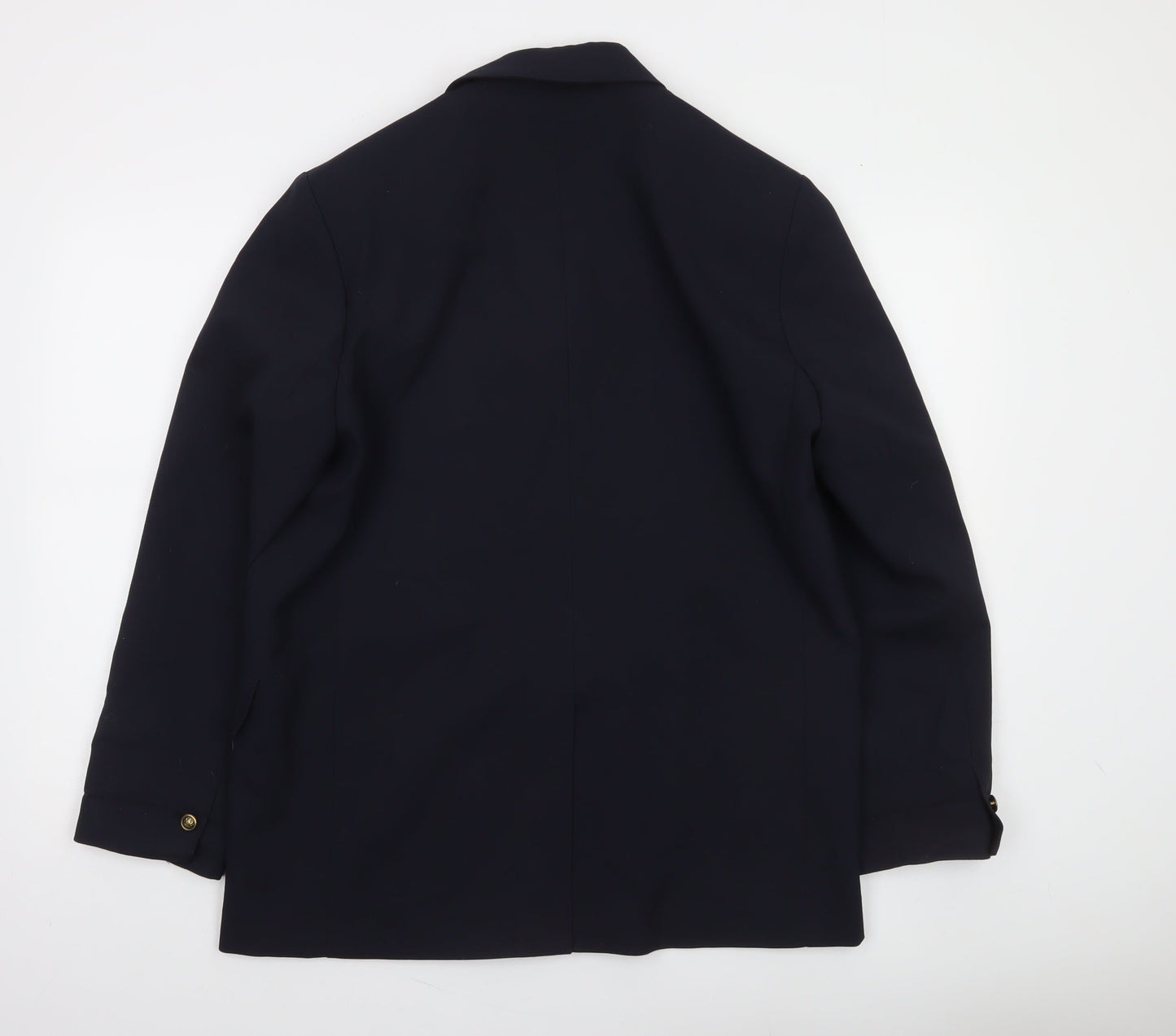 MNG Women's Blue Double-Breasted Blazer Size 14