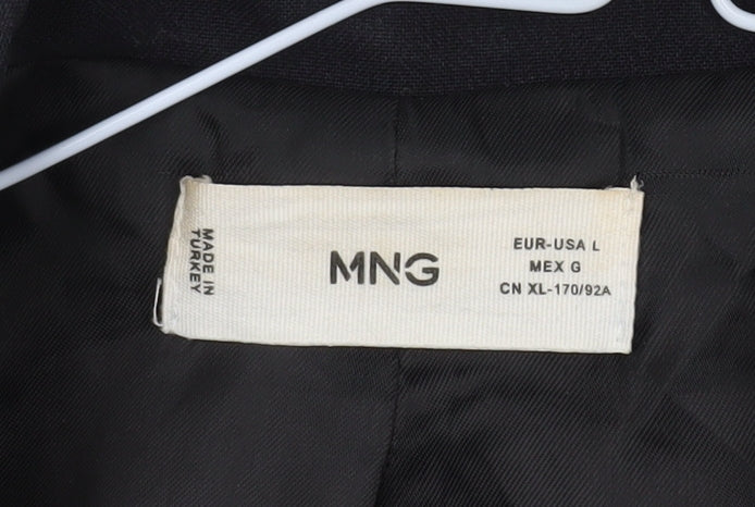 MNG Women's Blue Double-Breasted Blazer Size 14
