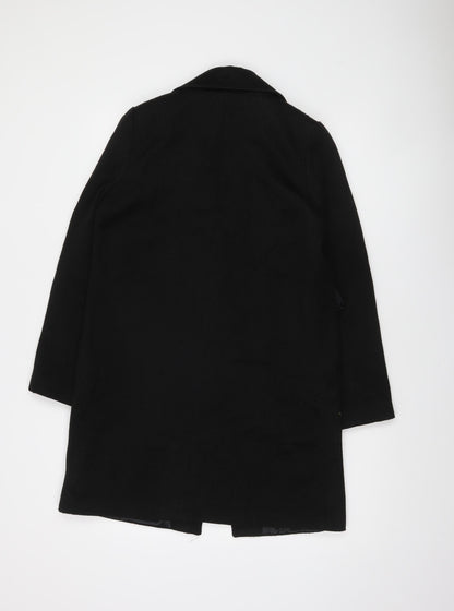 Next Women’s Black Floral Embroidered Long Coat Size 8