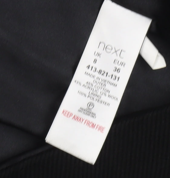 Next Women’s Black Floral Embroidered Long Coat Size 8
