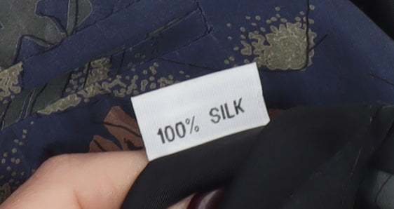 Baci da Setta Men’s Abstract Print Silk Floral Waistcoat S Formal Classic