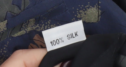 Baci da Setta Men’s Abstract Print Silk Floral Waistcoat S Formal Classic