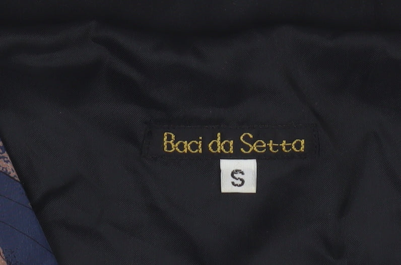 Baci da Setta Men’s Abstract Print Silk Floral Waistcoat S Formal Classic