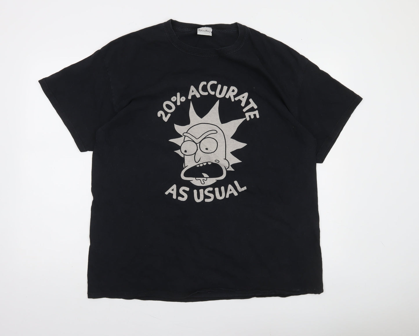 Rick and Morty Men's Black XL Graphic Funny Cartoon T-Shirt