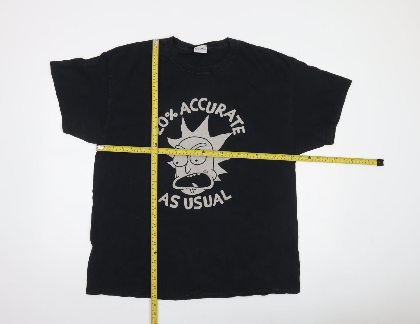 Rick and Morty Men's Black XL Graphic Funny Cartoon T-Shirt