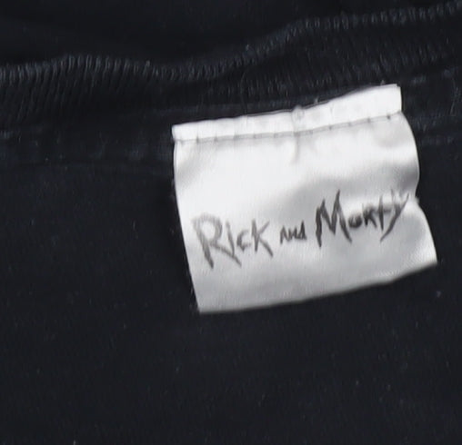 Rick and Morty Men's Black XL Graphic Funny Cartoon T-Shirt