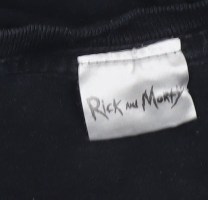 Rick and Morty Men's Black XL Graphic Funny Cartoon T-Shirt