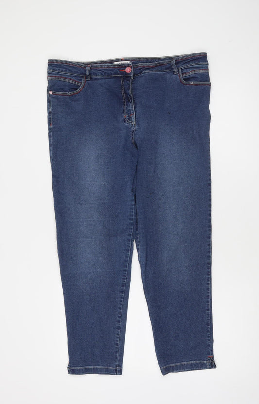 Punt Roma Women's Blue Size 18 Straight Leg Stretch Denim Jeans