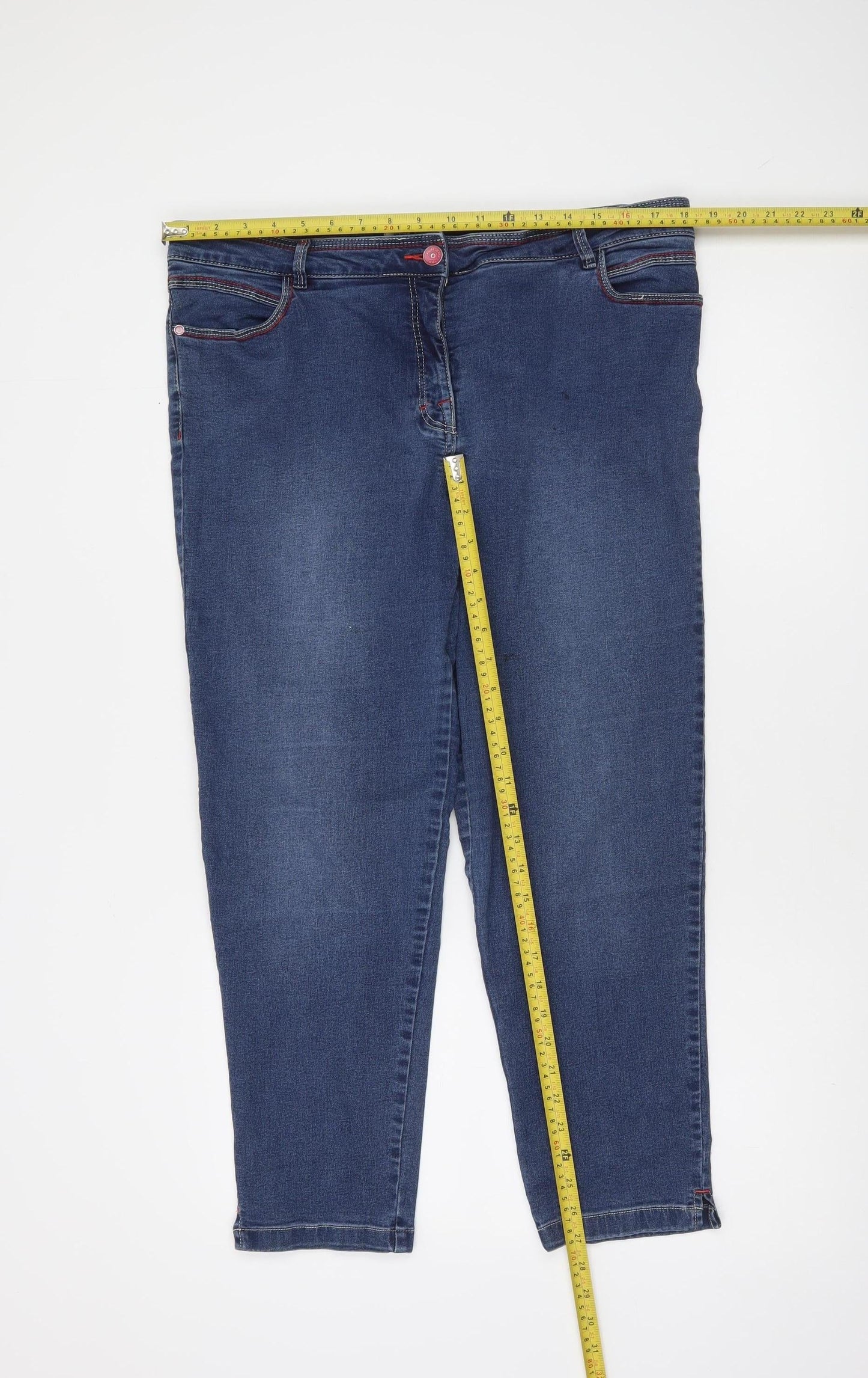 Punt Roma Women's Blue Size 18 Straight Leg Stretch Denim Jeans
