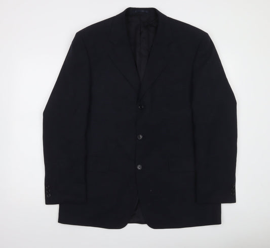 Burton Men's Black 42R Wool Blend Classic 3-Button Blazer