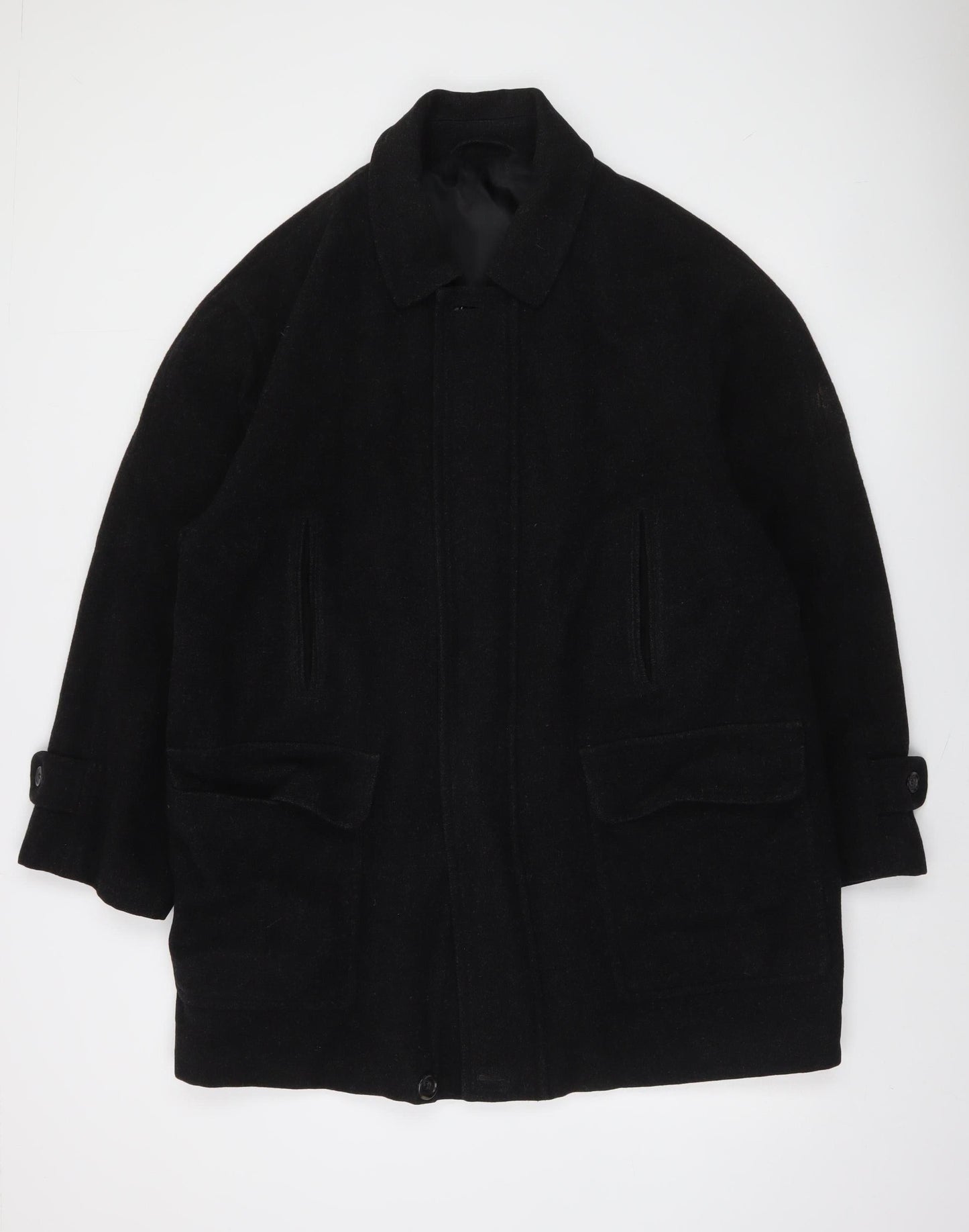Marks and Spencer Men's Black Wool Overcoat Medium 38-40" Classic Fit
